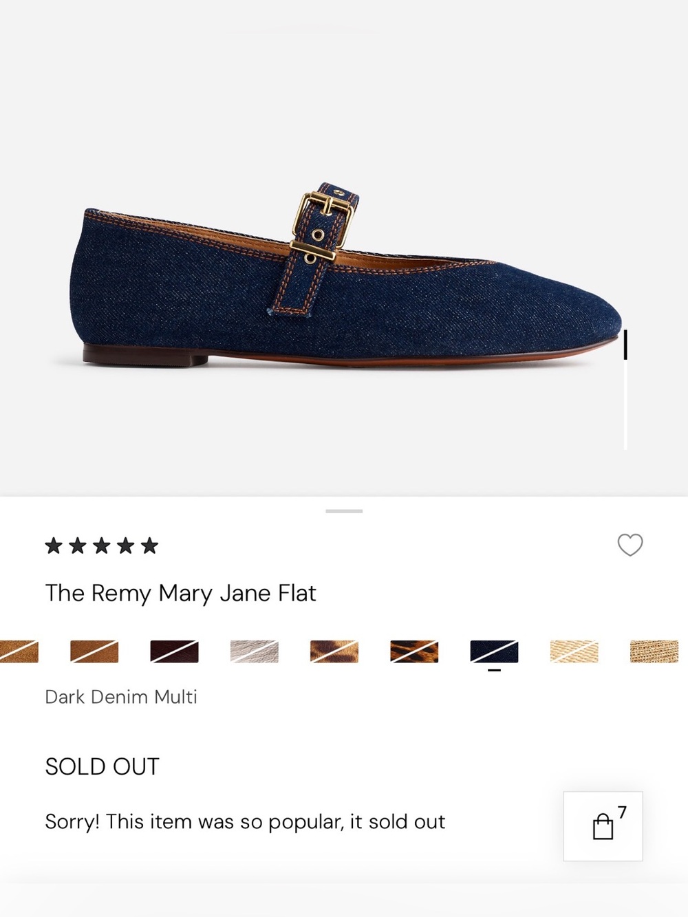 Madewell The Remy Mary Jane Flat in Denim:
Sculptural Buckle Edition NWOT 5.5 - Picture 11 of 11